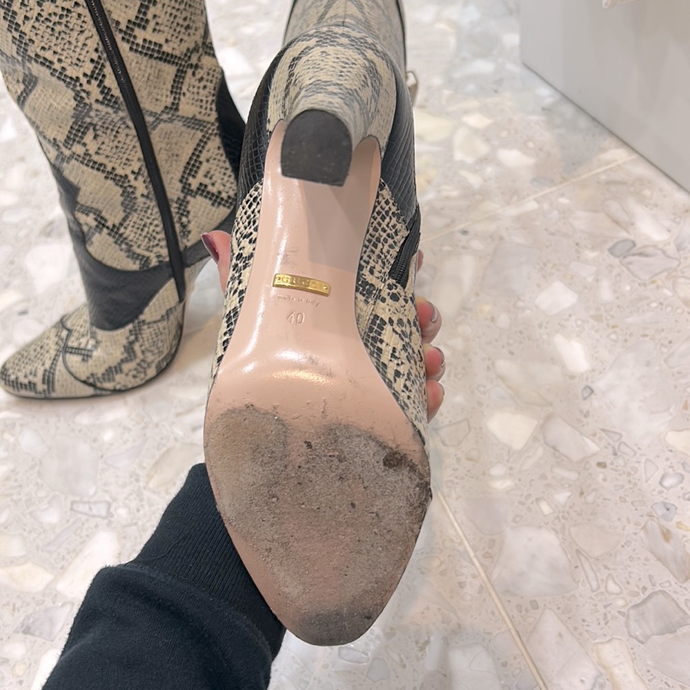 GUCCI python print leather boots - Picture 6 of 10